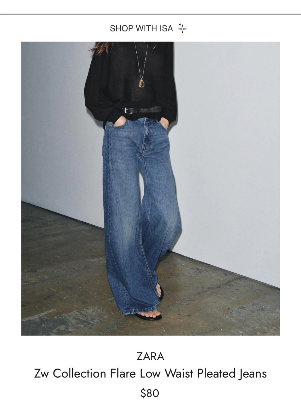 Zara Wide- size 4 - Leg Flared Denim Jeans in Blue